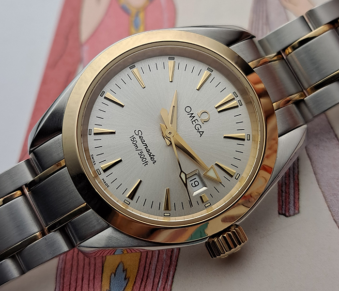 Ladies' Omega Seamaster Aqua Terra Quartz YG/SS Ref. 2377.30